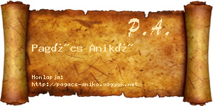 Pagács Anikó névjegykártya