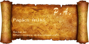 Pagács Anikó névjegykártya